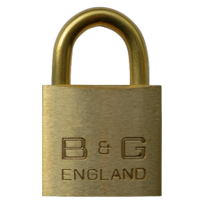 B&G Warded  Open Shackle Padlock -  Shackle 38mm Keyed To Differ D102B - Brass