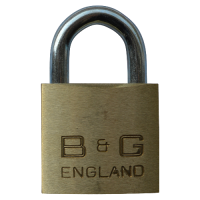 B&G Warded  Open Shackle Padlock - Steel Shackle 38mm Keyed Alike `D4` D102 - Brass