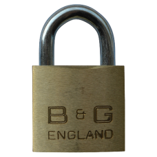 B&G Warded  Open Shackle Padlock - Steel Shackle 38mm Keyed Alike `D4` D102 - Brass