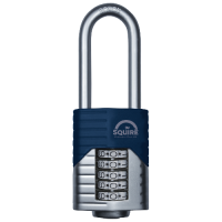 SQUIRE Vulcan Long Boron Shackle Combination Padlock 60mm - Blue & Silver