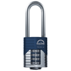 SQUIRE Vulcan Long Boron Shackle Combination Padlock 50mm - Blue & Silver