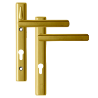 LOXTA Stealth Double Locking Lever Handle (Euro External) - 122mm 92PZ  - Polished Gold