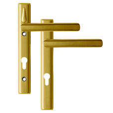 LOXTA Stealth Double Locking Lever Handle (Euro External) - 122mm 92PZ  - Polished Gold