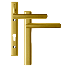LOXTA Stealth Double Locking Lever Handle (Blank External) - 122mm 92PZ  - Polished Gold