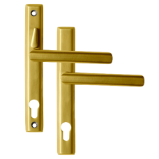 LOXTA Stealth Double Locking Lever Handle (Euro External) - 211mm 92PZ  - Polished Gold