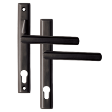 LOXTA Stealth Double Locking Lever Handle (Euro External) - 211mm 92PZ Polished  - Black