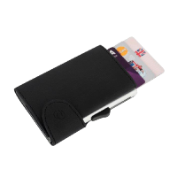 BEE-SECURE C-Secure Leather RFID Flip Up Wallet  - Black