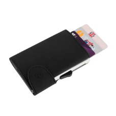 BEE-SECURE C-Secure Leather RFID Flip Up Wallet  - Black