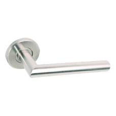 BRITON Mitred Lever on Rose with Round Bar Mitred 4204.19.SS - Satin Stainless Steel