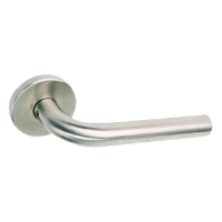 BRITON Straight Lever on Rose with Round Bar Straight 4203.19.SS - Satin Stainless Steel