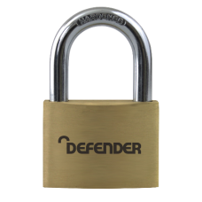 DEFENDER Brass Open Shackle Padlock 50mm Keyed To Differ - Steel