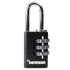 DEFENDER  Diecast Combination Padlock 30mm - Black