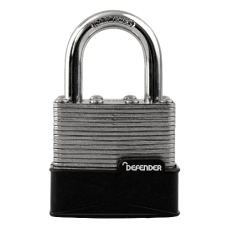 DEFENDER Laminated Padlock 40mm - Black & Silver