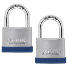 ABUS Silver Rock 5 Open Shackle Padlock 40mm Keyed Alike Twin Pack - Stainless Steel Effect