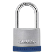 ABUS Silver Rock 5 Long Shackle Padlock 50mm Keyed Alike  - Stainless Steel Effect