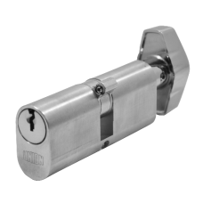 UNION 2X13 Oval Key & Turn Cylinder 74mm 37/T37 32/10/T32 Keyed Alike `WVL482`  - Satin Chrome