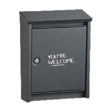 DAD Decayeux D110 Series Post Box inYoure Welcomein Legend - Anthracite Grey