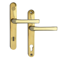 MILA Kite Secure PAS24 2 Star 240mm Lever/Lever Door Furniture 92/62 Centres  - Gold