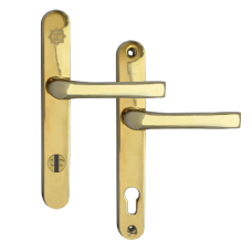 MILA Kite Secure PAS24 2 Star 240mm Lever/Lever Door Furniture 92/62 Centres  - Gold