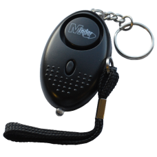 MINDER Mini Keyring Torch Personal Alarm  - Black