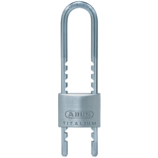 ABUS Titalium 64TI Series Adjustable Long Shackle Padlock 50mm Keyed To Differ 60mm to 150mm Shackle 64TI/50HB60-150  - Silver