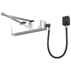 UNION CE4F-E Size 4 Electromagnetic Overhead Door Closer With Swing Free Or Hold Open Facility  - Satin Stainless Steel