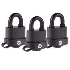 YALE Y222B 35mm High Security Trailer Padlock - Pack of 3  - Black