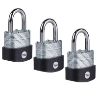 YALE Y125B High Security Laminated Steel Open Shackle Padlock 40mm Pack of 3
