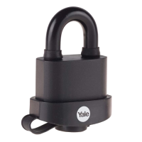 YALE Y220B High Security Open Shackle Weatherproof Padlock 51mm Pack of 1 - Black