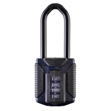 SQUIRE CP50S All Terrain Combination Padlock Long Shackle - Black & Blue