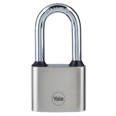 YALE Y112 Series Disc Tumbler Long Shackle Cast Iron Padlock 40mm Body With 38mm Long Shackle - Silver