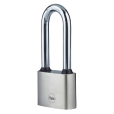 YALE Y112 Series Disc Tumbler Long Shackle Cast Iron Padlock 50mm Body With 65mm Long Shackle - Silver
