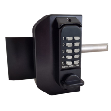 BORG LOCKS BL3080 MG Pro Mini Gate Lock Knob Operated Keypad With Inside Handed Pad Left Handed Pull - Black (Marine Grade Pro)