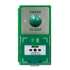 ICS Dual Unit MCP110 Call Point With Dome Exit Button Vertical DBB-H-04-110-V - Green