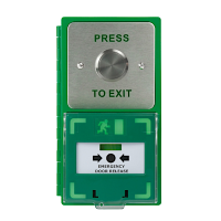 ICS Dual Unit MCP110 Call Point With Large 35mm Exit Button Vertical DBB-H-06-110-V - Green