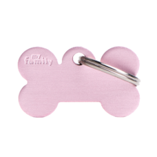 SILCA My Family Bone Shape ID Tag With Split Ring Small - Pink