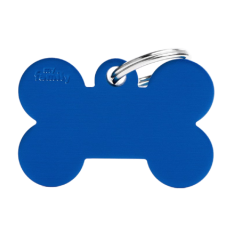 SILCA My Family Bone Shape ID Tag With Split Ring Large - Blue