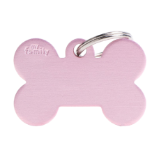 SILCA My Family Bone Shape ID Tag With Split Ring Large - Pink