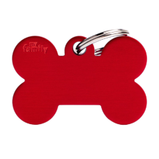 SILCA My Family Bone Shape ID Tag With Split Ring Large - Red