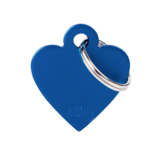 SILCA My Family Heart Shape ID Tag With Split Ring Small - Blue