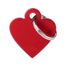 SILCA My Family Heart Shape ID Tag With Split Ring Small - Red