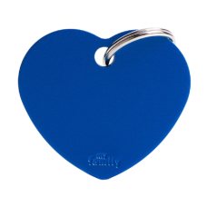 SILCA My Family Heart Shape ID Tag With Split Ring Large - Blue