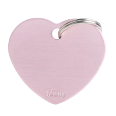 SILCA My Family Heart Shape ID Tag With Split Ring Large - Pink
