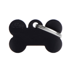 SILCA My Family Bone Shape ID Tag With Split Ring Small - Black