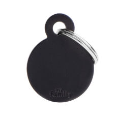 SILCA My Family Round Disc ID Tag With Split Ring Small - Black