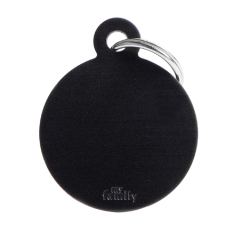 SILCA My Family Round Disc ID Tag With Split Ring Large - Black