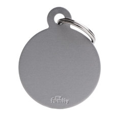 SILCA My Family Round Disc ID Tag With Split Ring Large - Grey