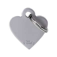 SILCA My Family Heart Shape ID Tag With Split Ring Small - Grey