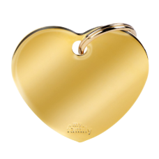 SILCA My Family Heart Shape ID Tag With Split Ring Large Brass - Golden Brass
