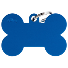 SILCA My Family Bone Shape ID Tag With Split Ring Extra Large - Blue
